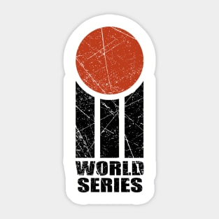 cricket world series retro logo distressed Sticker